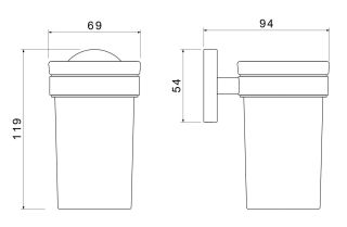 Стакан с держателем Aquatek Европа AQ4104BGM шлифованный чёрный хром
